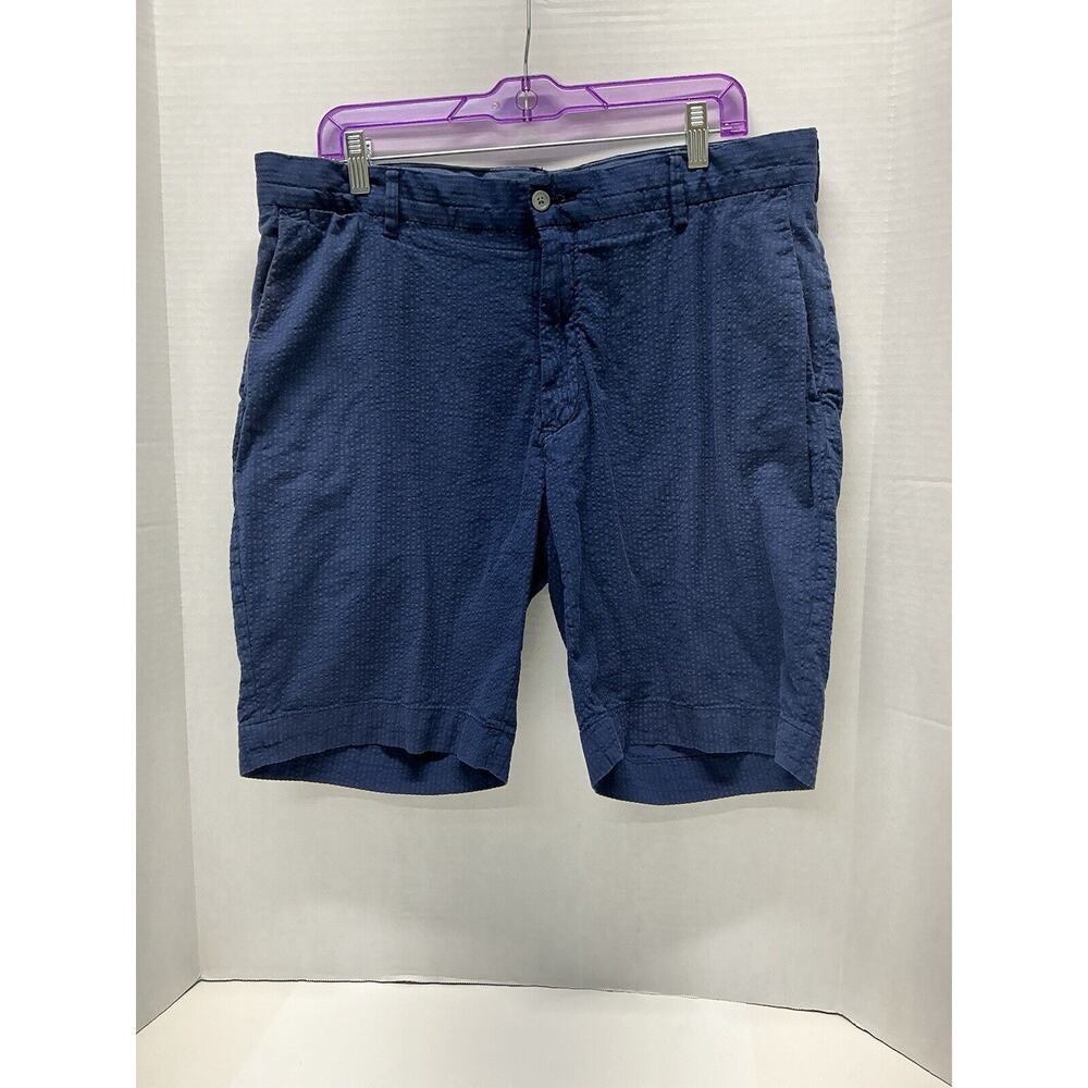 Polo Ralph Lauren Shorts Men 36 Blue Seersucker Chino Cotton Stretch Classic Fit